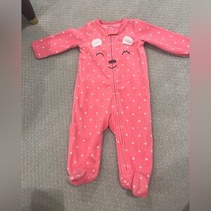 Fleece Pink Polka Dot Kids One Piece